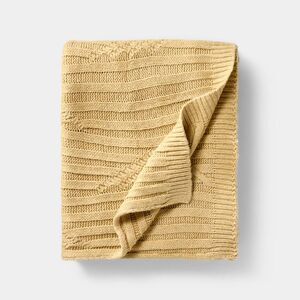 Tan Cable Rib Throw - 50 x 60" - Threshold designe Tan